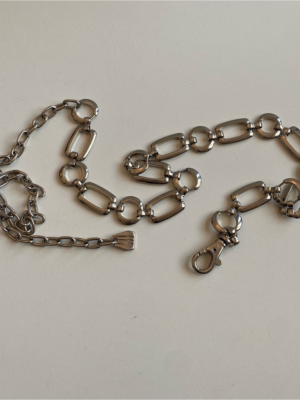 Y2K Silver Chunky Chain Belt O Ring Link Adjustable Hip Waist Festival Goth Punk